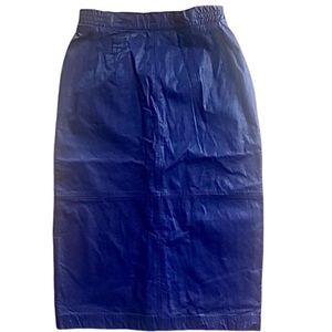 Vintage Leather Diversity 6 Purple High Waisted Midi Skirt